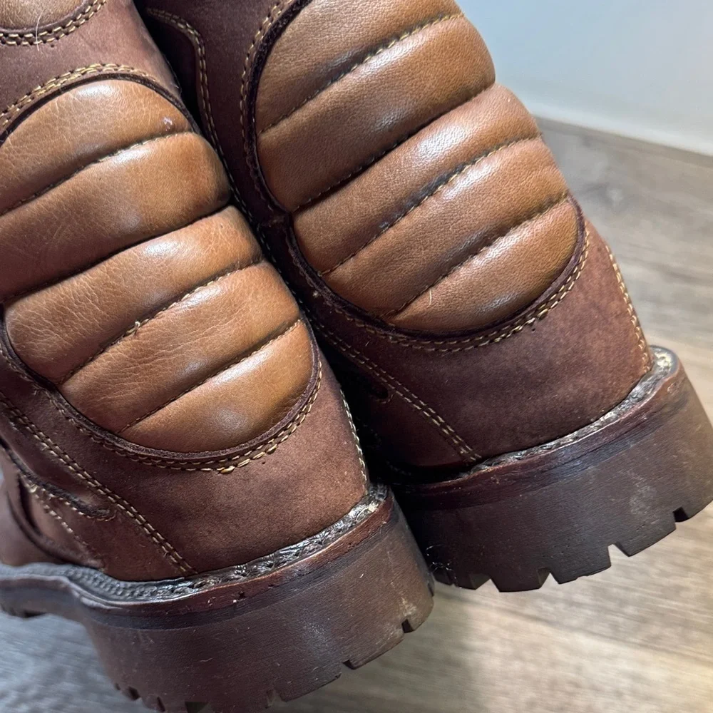Davos camping Men's Brown Boots size 44 made in Italy (s121)